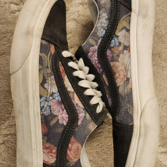 VANS Old Skool Trainers Moody Floral Lace Up Shoes Gray Suede Womens 5.5 Men's 4 - Picture 5 of 7